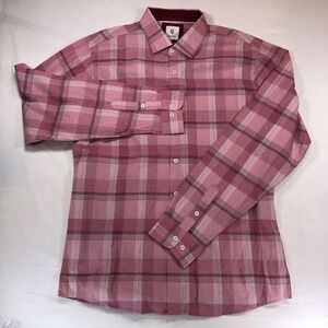 Craft + Flow Mens Red Plaid Long Sleeve Button Down Shirt XL B-Cedric-MN